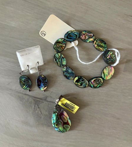 Abalone oval shell silver - shell,