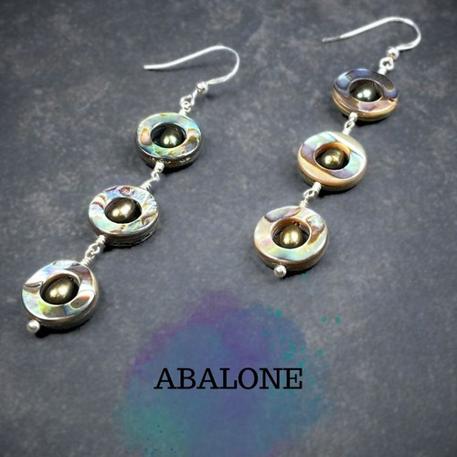 Abalone pearl earrings - abalone,