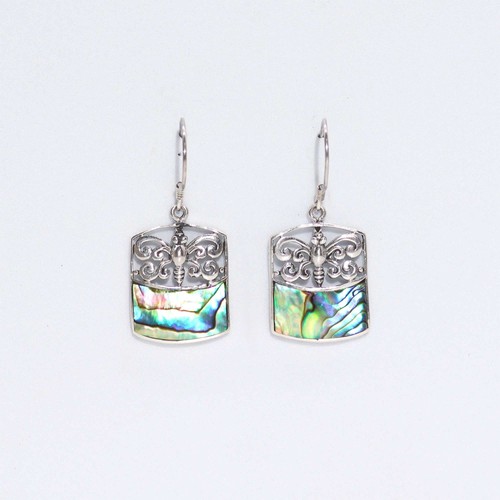 Shell silver earrings - silver,