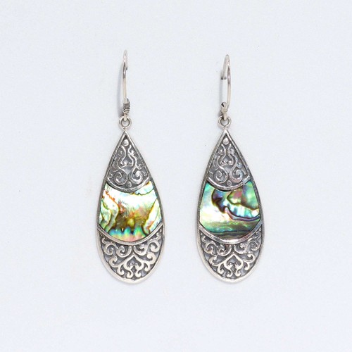 Shell silver earrings - silver,