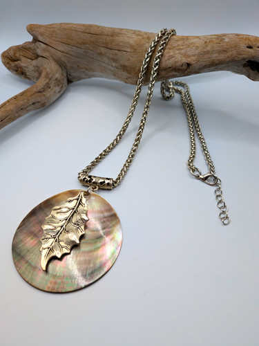 Silver tone necklace with - necklace, a