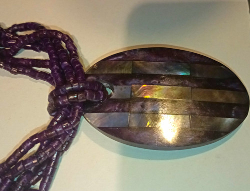 Purple necklace oval - necklace,