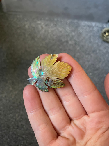 Vintage carved mother - of, pearl