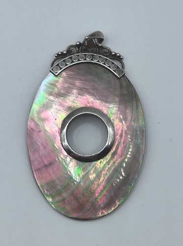 Mother pearl pendant - pearl, donut