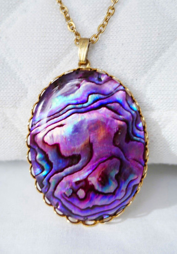 Vintage gold purple abalone - vintage,
