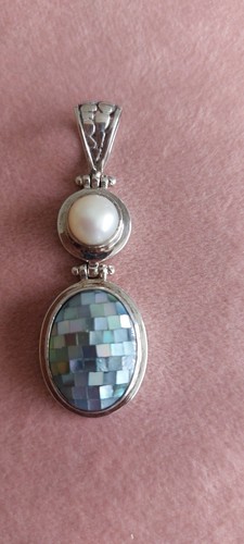 Abalone pearl 925 pendant - pearl,