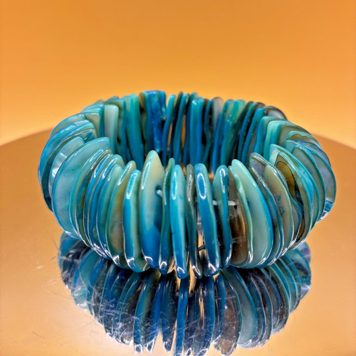 Abalone shell dyed - dyed, turquoise