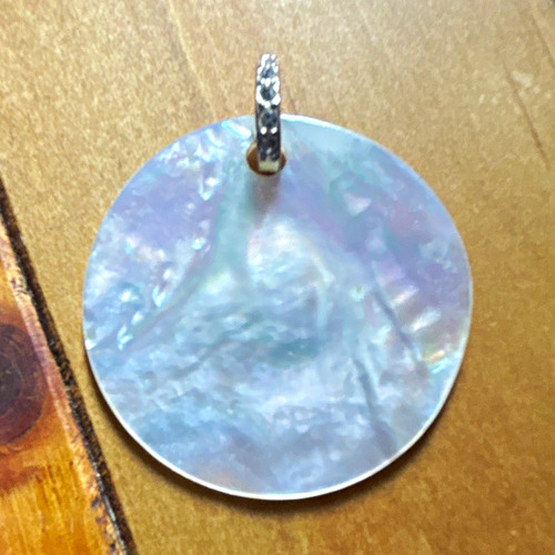 Silver tone round mother - mother, of