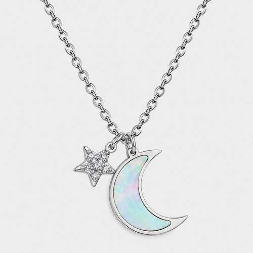 Celestial moon star charm - star,