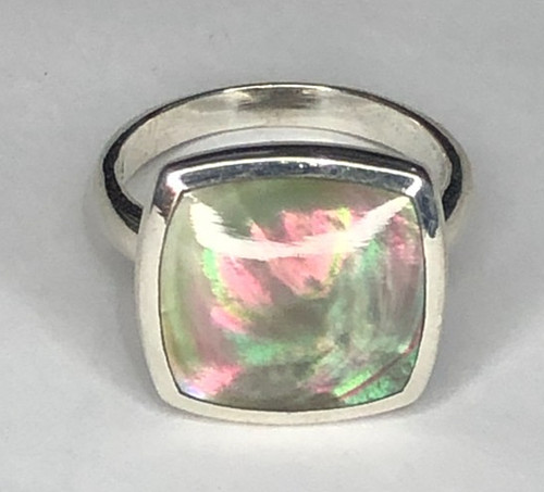 Sterling silver abalone shell - silver,