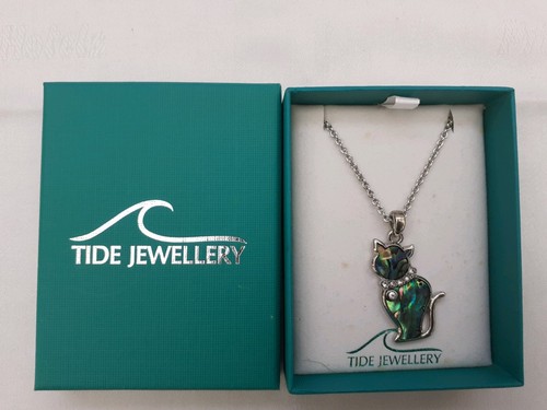 Paua shell cat necklace - paua,