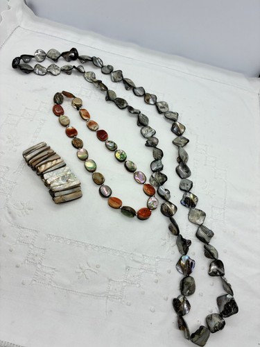 Vintage paua shell coral - 3,